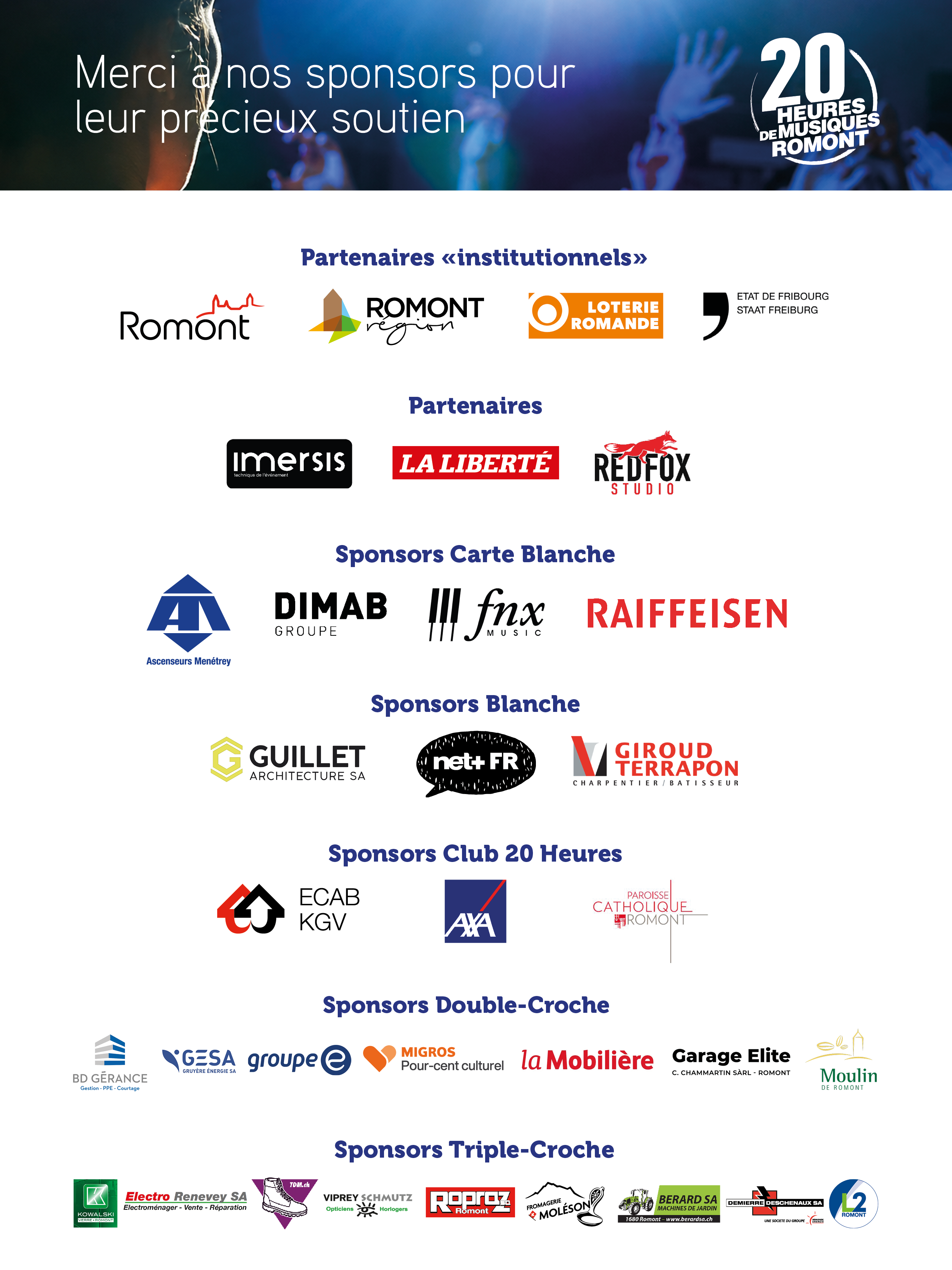 Merci à nos sponsors pour leur précieux soutien